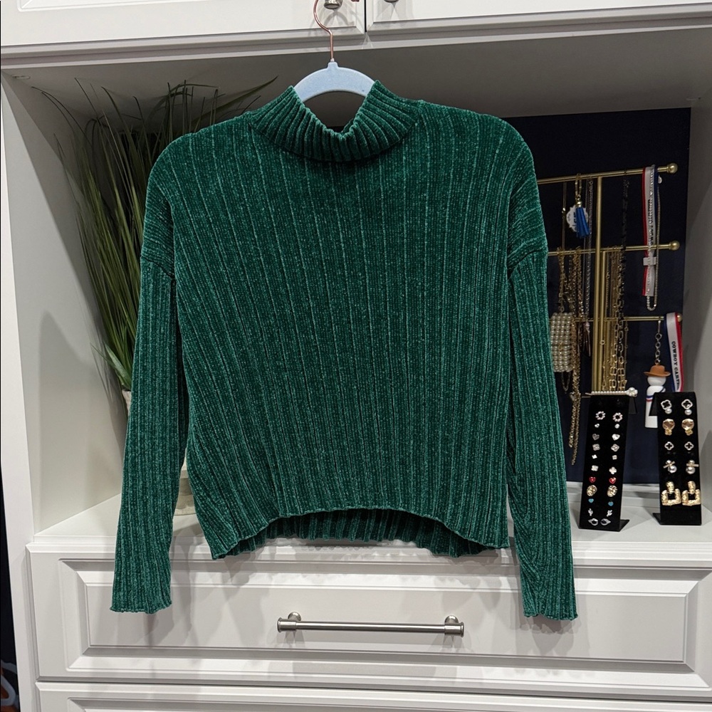 Art Class Forest Green Ribbed Turtleneck Sweater